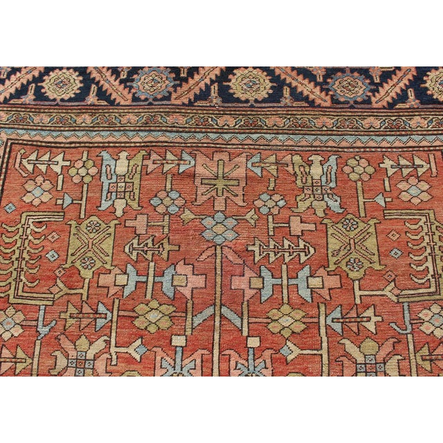 Antique Persian Serapi Rug With All-Over Geometric Design For Sale - Image 11 of 13