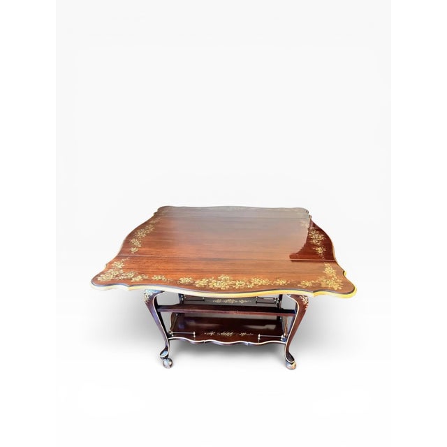 National Furniture Company 1980s Union National Furniture Company Flip Top Butler's Cart For Sale - Image 4 of 15