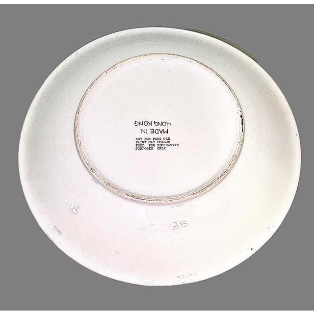 Blue Vintage Decorative Porcelain Bowl – Made in Hong Kong For Sale - Image 8 of 10