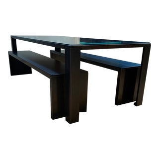 Mimimalist Zeus Big Irony Table and Benches Designed by Maurizio Peregalli - 3 Pieces For Sale