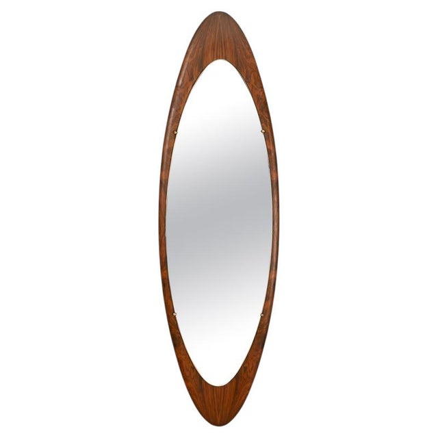 Vintage Italian Mirror in Rosewood and Brass by Osvaldo Borsani, 1950s For Sale - Image 12 of 12