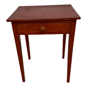A Nice Antique Softwood Tapered Leg One Drawer Side Table, Pennsylvania, Circa 1830’s