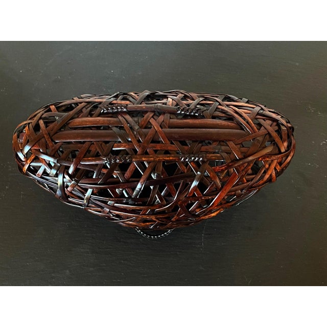 Japanese Woven Ikebana Hanging Basket by Suemura Shobun For Sale In Atlanta - Image 6 of 18