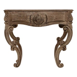 19th Century French Baroque Revival Carved Wooden Console Table For Sale