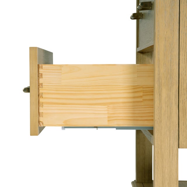 Brown Lois 36 in. W Wood & Marble Single Sink Bathroom Vanity, Light Oak Wire Brushed For Sale - Image 8 of 11