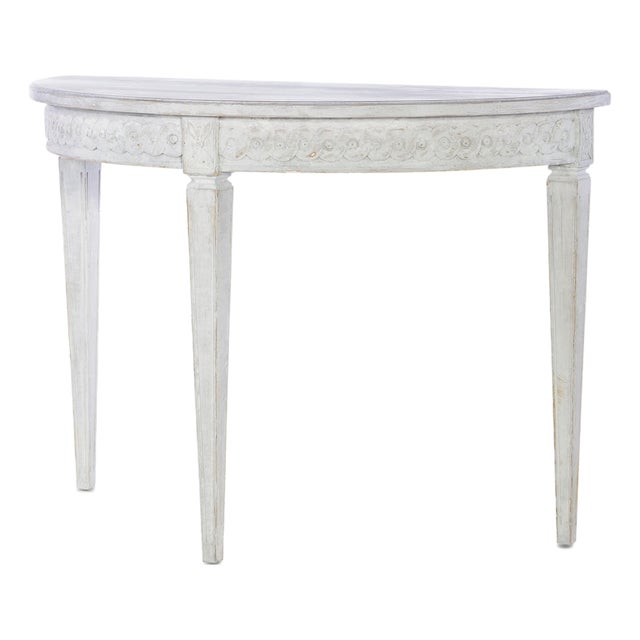 Tara Shaw for Century Furniture Petite Lutetia Console Table, Rubbed White For Sale