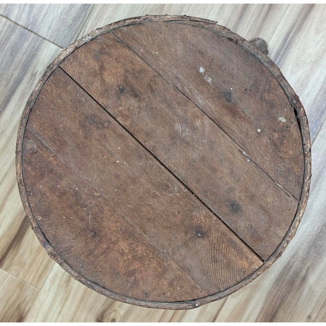 Brown Antique Adirondack Style Twig Side Table or Stool For Sale - Image 8 of 8