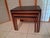 Mid-Century Modern 1960s Set of 3 Nesting Tables - Mid-Century Modern Nesting Tables in a Set of Three. This Set Has Warm-Toned Wood Frames With Black Finished Tops For Sale - Image 3 of 9