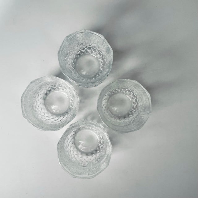 Late 20th Century French Faceted Crystal Liqueur Glasses - Set of Four For Sale In Jacksonville, FL - Image 6 of 9
