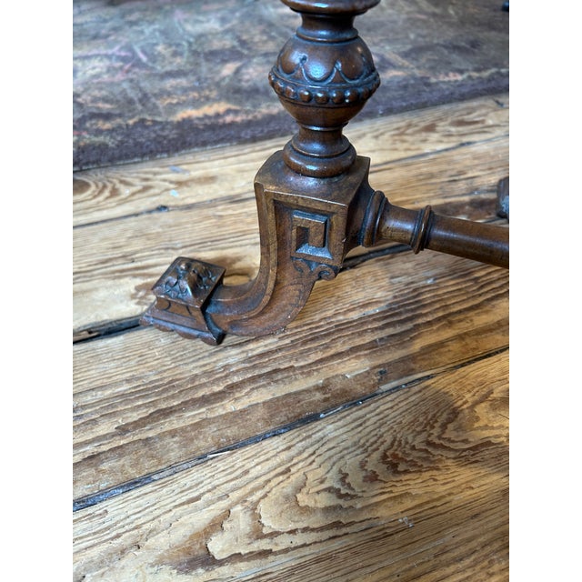 Regency Style Antique Octagonal Burled Fruitwood Side Table For Sale - Image 10 of 12