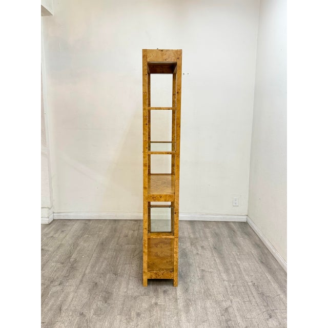 Vintage Burl Wood Book Shelf For Sale - Image 4 of 9