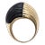 Striated Black Onyx & 18kt Yellow Gold Bisected Dome Ring For Sale
