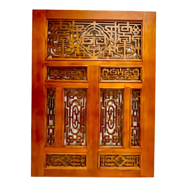 1970s Vintage Chinoiserie Arts & Crafts Wooden Asian Wall Panel Sculpture For Sale