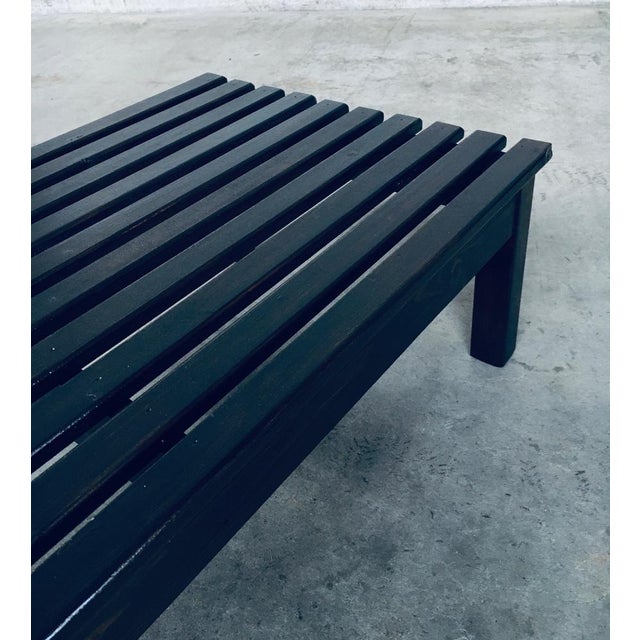 Vintage Low Slat Bench in Stained Pine, 1960s For Sale - Image 16 of 18