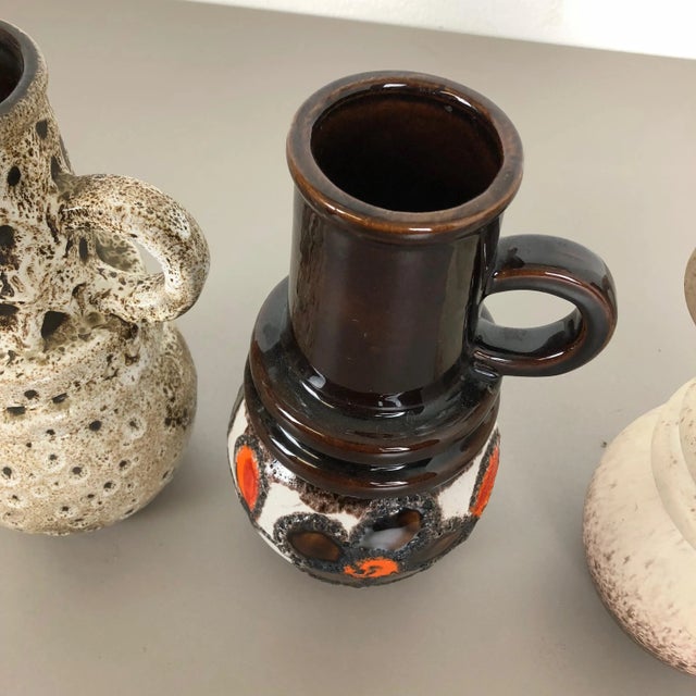German Fat Lava Vienna Vases from Scheurich, 1970s, Set of 3 For Sale - Image 11 of 16