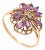 10 Karat Yellow Gold Fashion Oval Amethyst Ring With Round Diamond 0.03 TDW, Size 8 For Sale