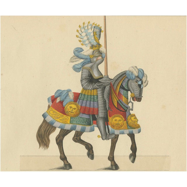 Friedrich Martin von Reibisch, Knightly Parade Armour, 1842, Paper For Sale