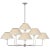 Niermann Weeks for Visual Comfort Signature Kelley Large Chandelier in Burnished Silver Leaf with Linen Shades For Sale