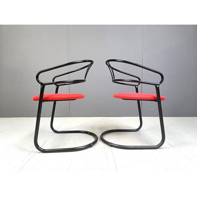 Black Post Modern Dining Chairs, 1980s, Set of 6 For Sale - Image 8 of 10