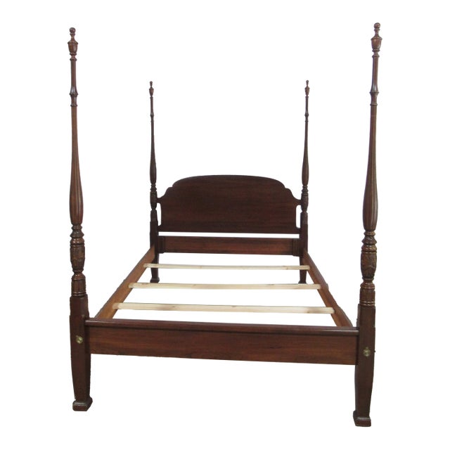 Queen Size Poster Bed Carved James Sterling Cherry For Sale