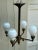 Vintage Four Arm Brass Gas Fixture With Vintage Shades For Sale - Image 12 of 12
