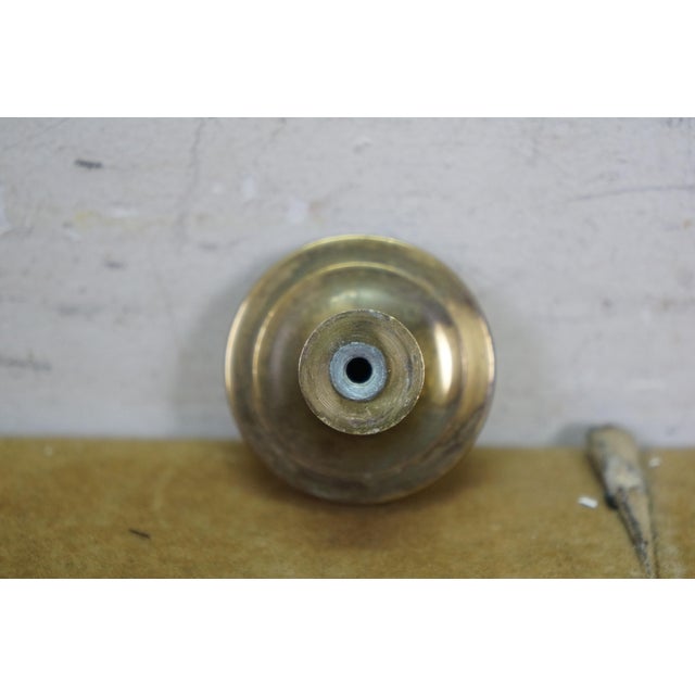 Brass 9 Vintage Brass Neoclassical Ribbon & Reed Floral Medallion Drawer Pull For Sale - Image 8 of 13