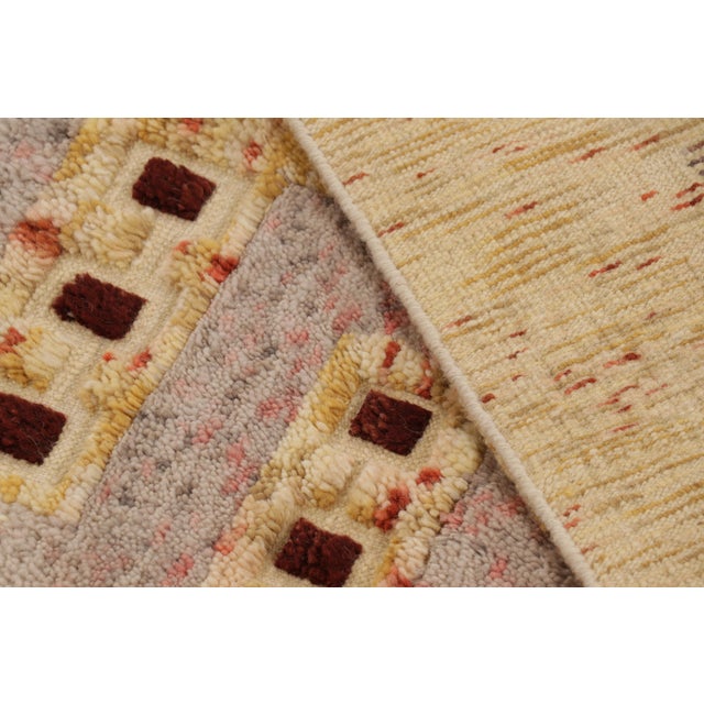 Textile Rug & Kilim’s Scandinavian-Inspired Geometric Golden-Yellow Gray Wool Rug For Sale - Image 7 of 8