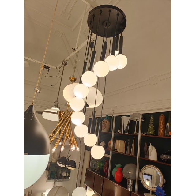 12-Light Tubular Cascade Light, 1970s For Sale - Image 6 of 9