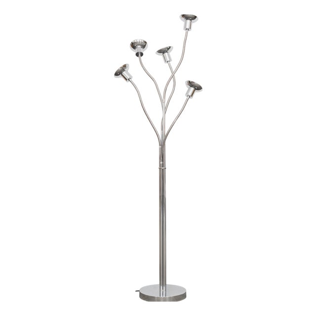 Vintage Industrial Floor Lamp by Pierre Folie, 1970s For Sale