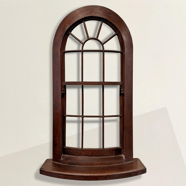 A mid-20th century American showroom sample, this little window is a perfect miniature of an arched bow-front single-hung...