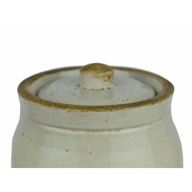 Antique Early 20th Century American Stoneware Pickle Crock With Lid For Sale - Image 6 of 13