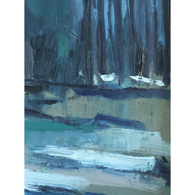 Mid-Century Modern 'Twilight Path' Vintage Swedish Expressive Landscape Oil Painting, Framed For Sale - Image 13 of 15