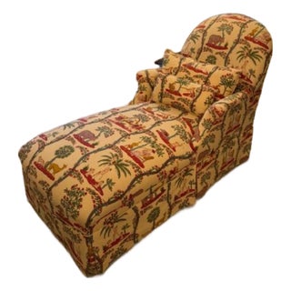 Le Manach Custom Chaise Lounge Attributed to Pierre Frey For Sale