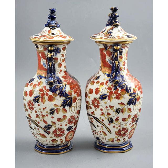 Porcelain Lidded Vases from Ridgways Derby, England, 1891-1910, Set of 2 For Sale - Image 9 of 11