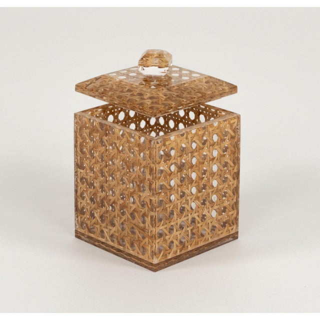 Mid-Century Modern Box in Acrylic and Rattan from Christian Dior, 1970s For Sale - Image 6 of 16