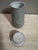 Mid 20th Century Vintage Studio Pottery Lidded Vessel Soft Blue Grey Glaze With Impressed Marks For Sale - Image 5 of 8
