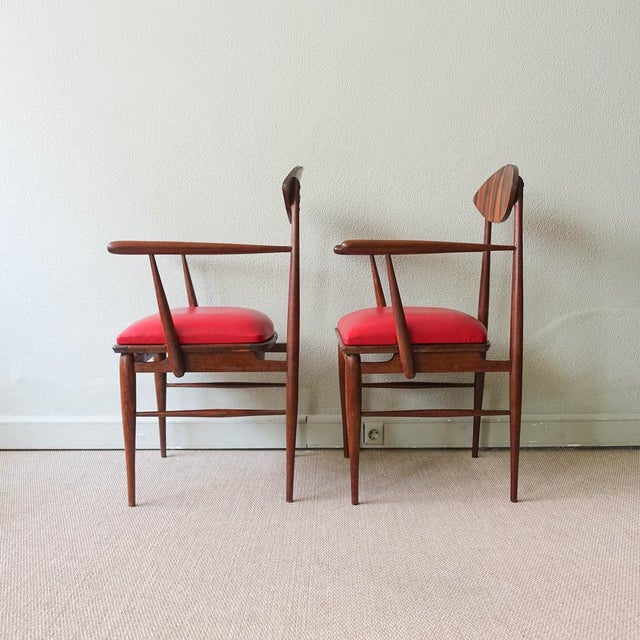 Set of Vintage Portuguese Armchairs in Sucupira Wood, 1950s For Sale - Image 4 of 18