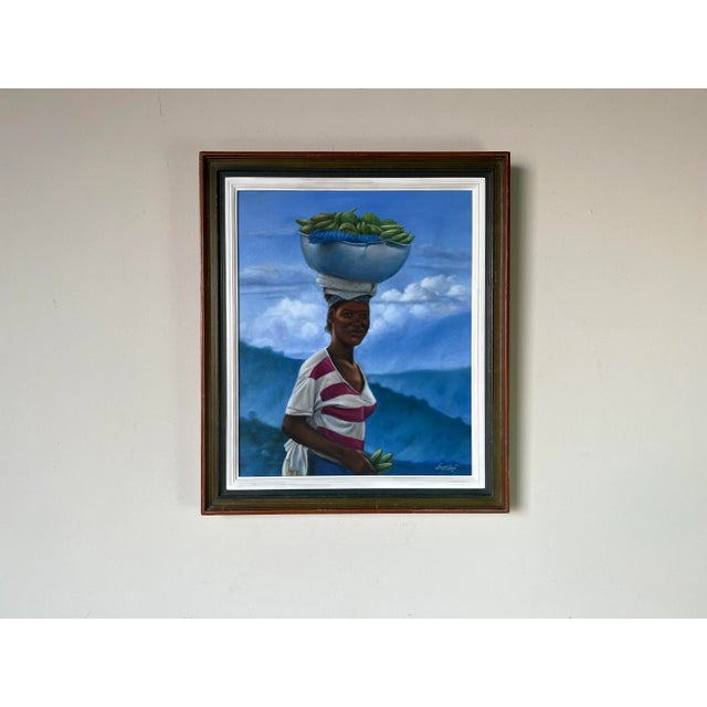 Lucson Guerrier Caribbean Woman With Fruit Bowl For Sale - Image 13 of 13