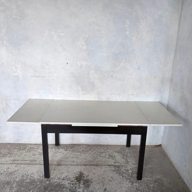 Contemporary Mid-Century White Formica Draw Leaf Extending Dining Table, 1960s For Sale - Image 3 of 10