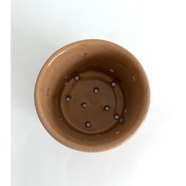 Ceramic Vintage French Terracotta Faisselle Strainer Bowl For Sale - Image 7 of 8