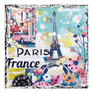 Paris Bokeh - Original Post-Pop Mixed Media Painting on Canvas by Marion Duschletta