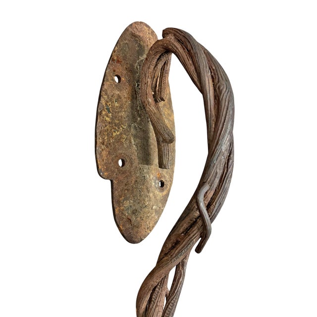 Set of French Wrought Iron Grapevine Door Handles For Sale In Chicago - Image 6 of 12