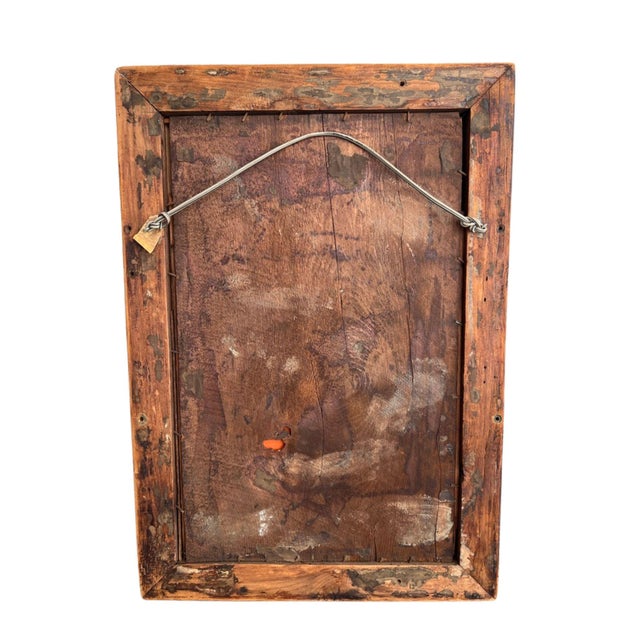 Vintage Burl Wood, Rectangular Wall Mirror With Gold Bevel For Sale - Image 11 of 11