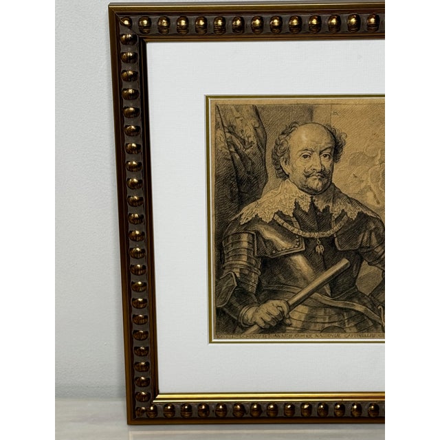 Old Master Portrait in Graphite: John Viii, Count of Nassau, Lord of Cattenell and Beilstein, in Armor — After Van Dyck C1800s For Sale - Image 11 of 18