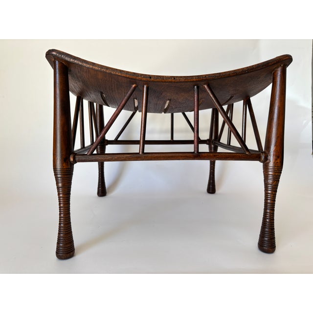 Wood Egyptian Revival Thebes Stool, Liberty & Co Attributed Circa 1920s For Sale - Image 7 of 18