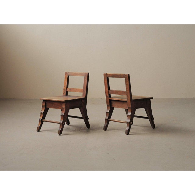 Modernist Oak Chairs, France, 1940s, Set of 2 For Sale - Image 18 of 18