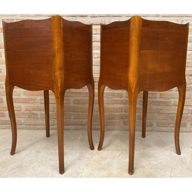 French Cherry You and Me Nightstands with Drawers and Open Shelf, 1960s, Set of 2 For Sale - Image 14 of 17