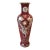 Vintage 41" Chinese Chinoiserie Red Enamel & Mother of Pearl Inlay Dragon Floor For Sale