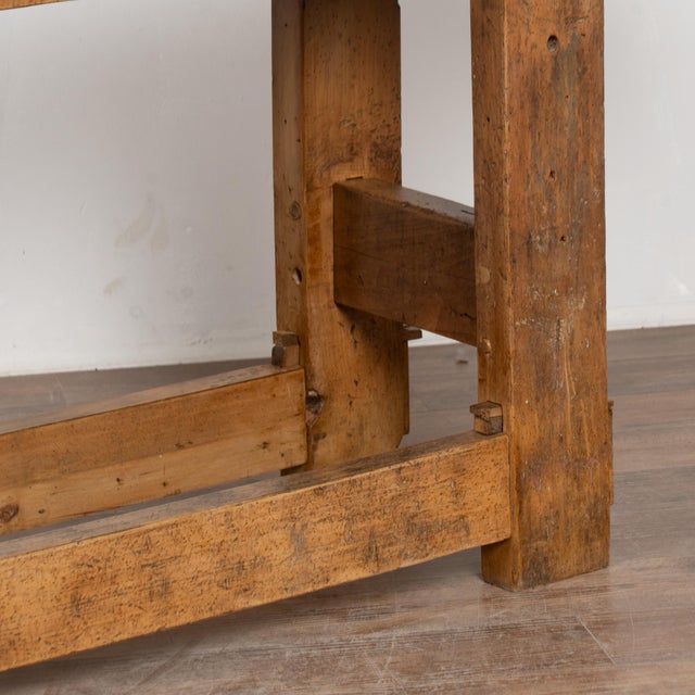 19th Century Rustic French Carpenter's Workbench Console Table For Sale - Image 15 of 16