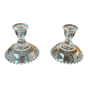 Vintage Imperial Candlewick Candle Holder Set